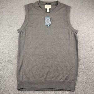 St Johns Bay Cotton Sweater Vest Mens LT Gray V-Neck Super Soft NWT